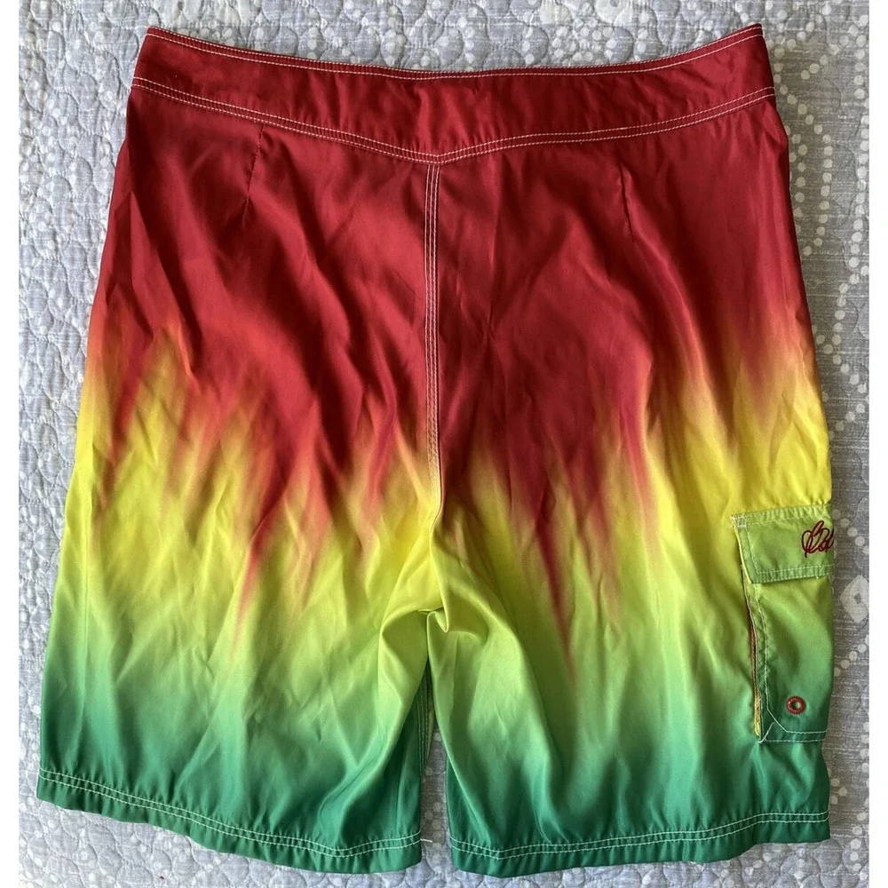 Dragonfly Bob Marley Reggae Men's Swim Trunks Board Shorts Size 38